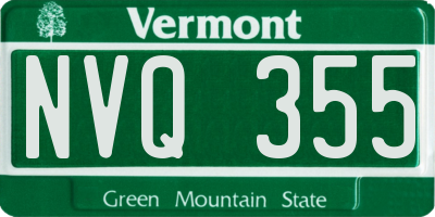 VT license plate NVQ355