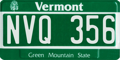 VT license plate NVQ356