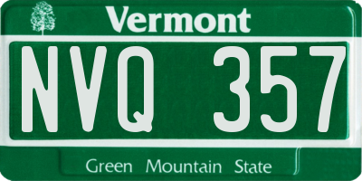 VT license plate NVQ357