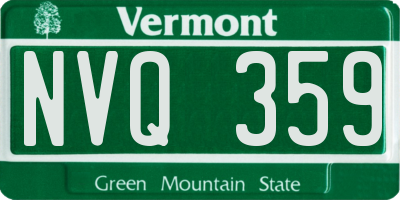 VT license plate NVQ359