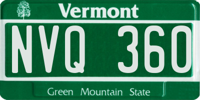 VT license plate NVQ360