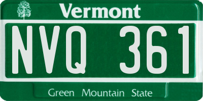 VT license plate NVQ361