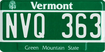 VT license plate NVQ363