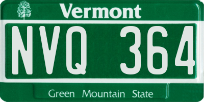 VT license plate NVQ364