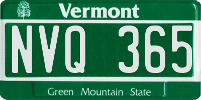 VT license plate NVQ365