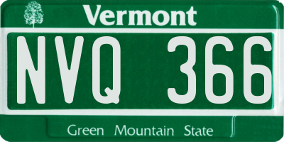 VT license plate NVQ366