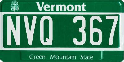 VT license plate NVQ367