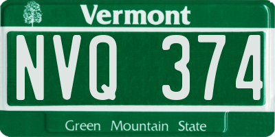 VT license plate NVQ374