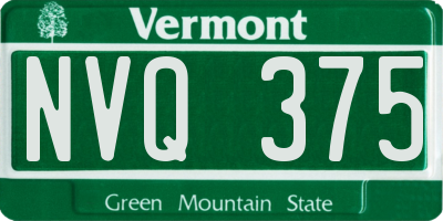 VT license plate NVQ375