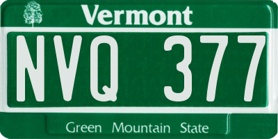 VT license plate NVQ377