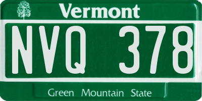 VT license plate NVQ378