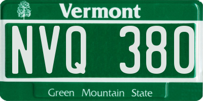 VT license plate NVQ380