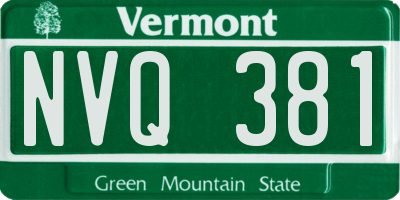 VT license plate NVQ381