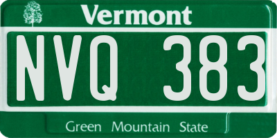 VT license plate NVQ383