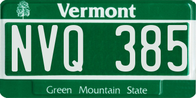 VT license plate NVQ385