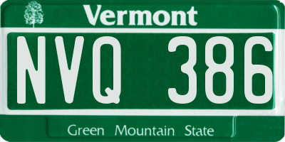 VT license plate NVQ386