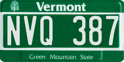 VT license plate NVQ387