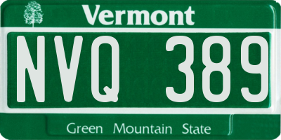 VT license plate NVQ389
