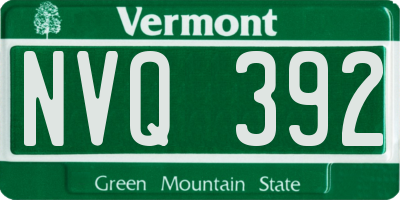 VT license plate NVQ392