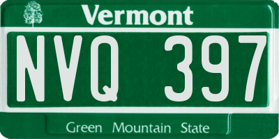 VT license plate NVQ397