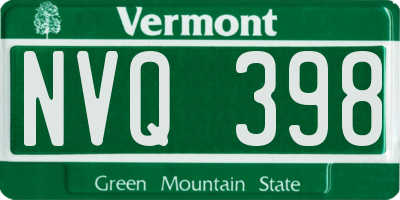 VT license plate NVQ398