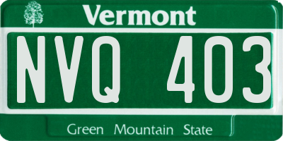 VT license plate NVQ403