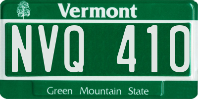 VT license plate NVQ410