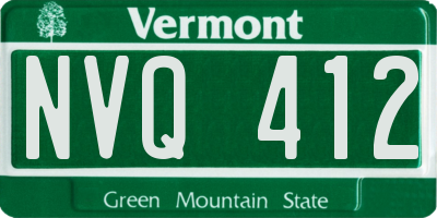 VT license plate NVQ412