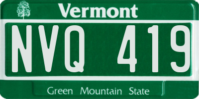 VT license plate NVQ419