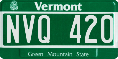 VT license plate NVQ420