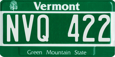 VT license plate NVQ422