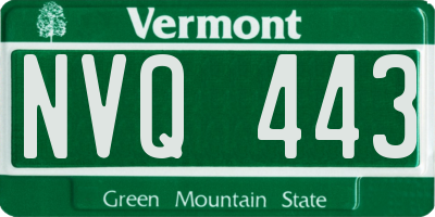 VT license plate NVQ443