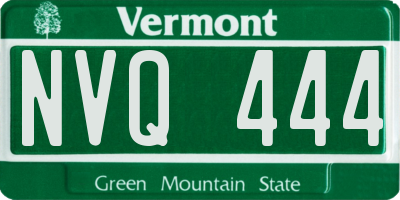 VT license plate NVQ444