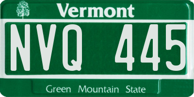 VT license plate NVQ445