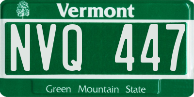 VT license plate NVQ447