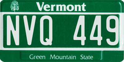VT license plate NVQ449