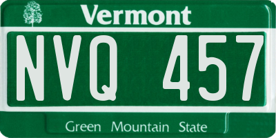 VT license plate NVQ457