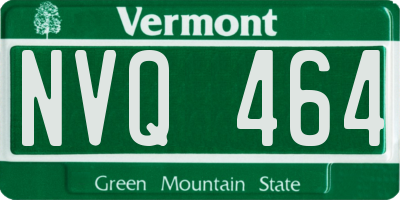 VT license plate NVQ464