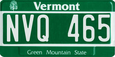 VT license plate NVQ465
