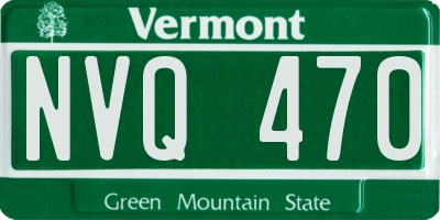 VT license plate NVQ470