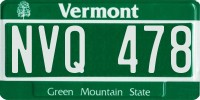 VT license plate NVQ478