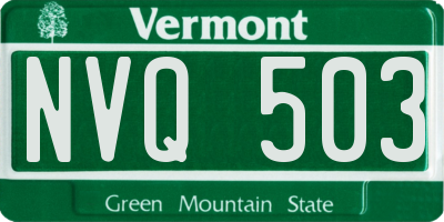 VT license plate NVQ503
