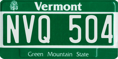 VT license plate NVQ504