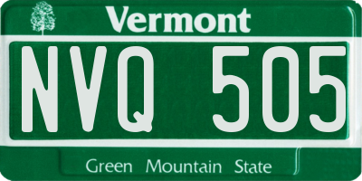 VT license plate NVQ505