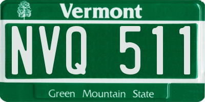 VT license plate NVQ511