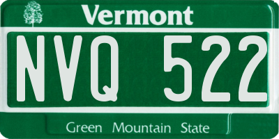 VT license plate NVQ522