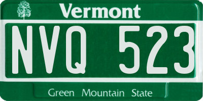 VT license plate NVQ523