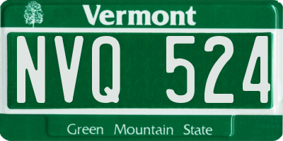 VT license plate NVQ524