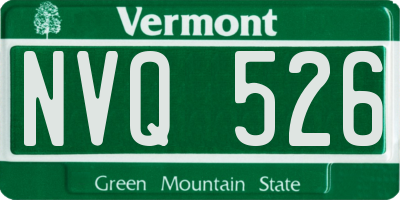 VT license plate NVQ526