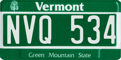 VT license plate NVQ534